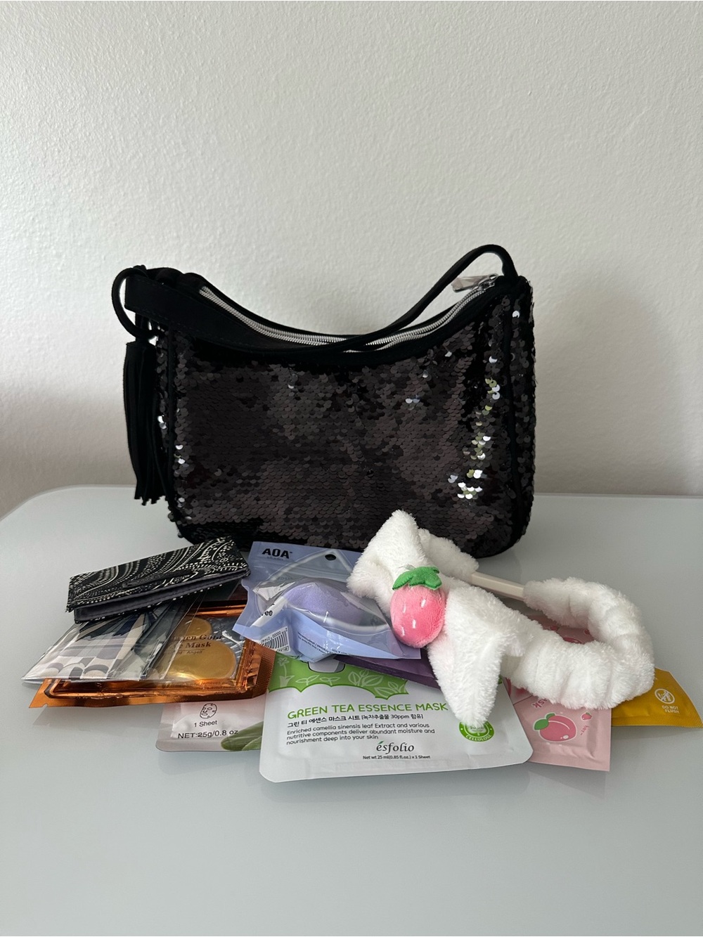 Studio 1886 black sequined handbag or shoulder bag with tassel NWOT.